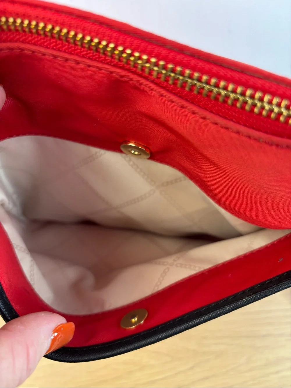 Michael Kors Jet Set Red Nylon Gabardine Messenger Crossbody Bag